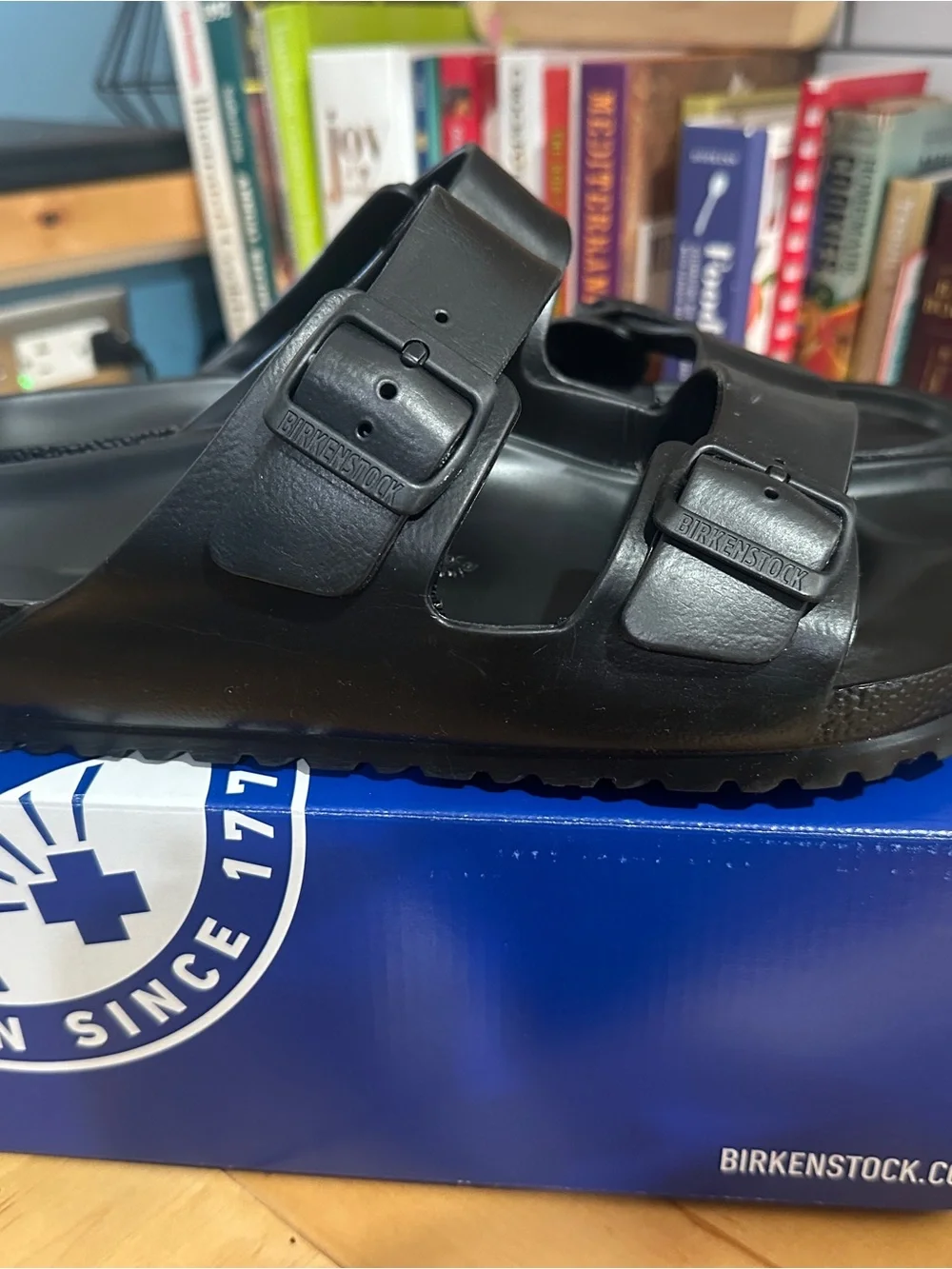 Birkenstock Black Arizona EVA Two-Strap Sandals